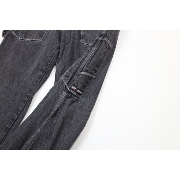 Vintage Def Jam Records 32x29 Distressed Big Pocket Baggy Fit Wide Leg Jeans - Picture 5 of 11